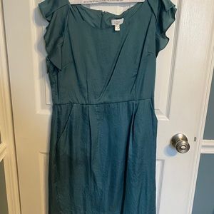 Teal Polyester shirt sleeve dress